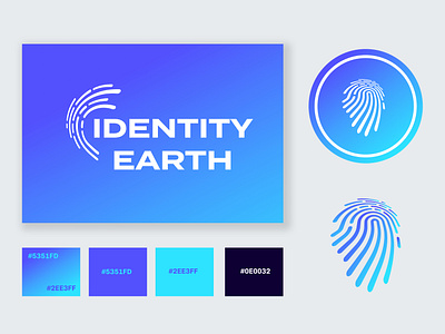 Identitiy Earth Branding - Hackathon app design black black white blockchainapp branding cyan design identity minimal web3 design