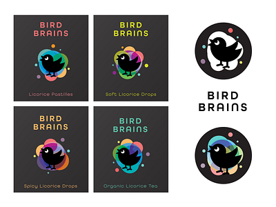 Bird Brains Licorice Branding branding design flat icon identity illustration illustrator logo minimal vector