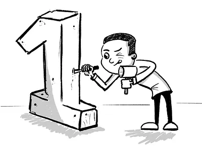 Inktober - Enneagram 1 apple pencil black and white character design drawing enneagram illustration ink ipad ipad art