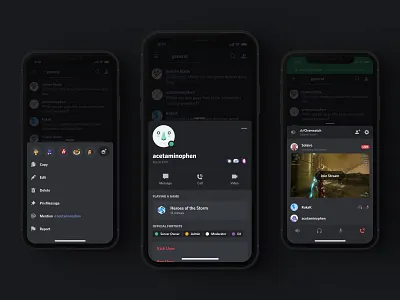 iOS Bottom Sheets action sheet app bottom sheet dark dark mode discord modal product design profile ui voice