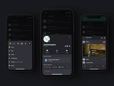 iOS Bottom Sheets action sheet app bottom sheet dark dark mode discord modal product design profile ui voice