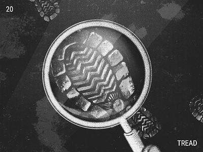 Inktober / 20 - Tread footprint illustration inktober inktober2019 magnifier tread