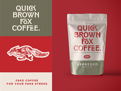 Quick Brown Fox Coffee. Fake Brand. Weekly Warm Up animal branding coffee espresso fox logo logotype package packaging quick brown fox type typogaphy