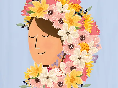 May Flower character flower flower illustration hair love spring woman women
