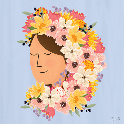 May Flower character flower flower illustration hair love spring woman women