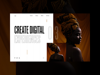 Create Digital Experiences blackandwhite concept landing minimal photography ui web