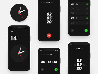 Clock app app design illustration ui vector