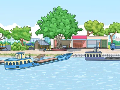 2d animation background 2danimation adobe illustrator animation cartoon cartoon character character comic design digitalart illustraion landscape set wacom intuos