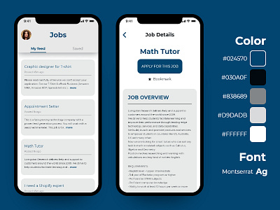 Job Listing app design minimal mobile ui ui ux ui design ui designer ux designer