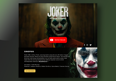 JOKER 2019 Landing Page Design adobe xd design landingpage uidesign uiux uxdesign xd design