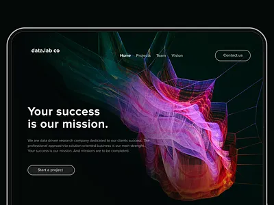 Landing page Data series clean ui colorful dark dark ui futuristic homepage landing page landingpage neon web