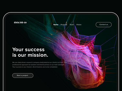 Landing page Data series clean ui colorful dark dark ui futuristic homepage landing page landingpage neon web