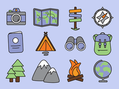 Adventure Icon Set brand identity branding branding concept icon icon design icon set iconography icons icons design icons pack illustration illustration art illustrator logo logo design vector