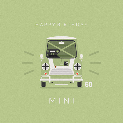 Mini 60th Birthday cartoon cartoons classic flatdesign goodwood illustration mini minimal race racecar swiftune vector