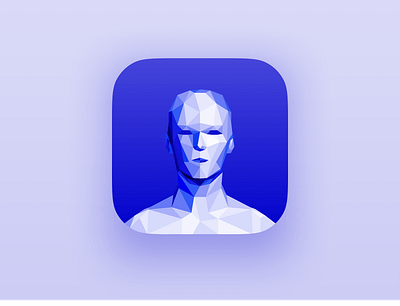 FitAssist – Icon 2019 abstract app ar avatar blue bold clean generated health healthtech icon identity illustration mesh minimalist model person polygon