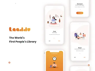 Laaddu (The World’s First People’s Library) beauty behance bes ui design best ux design book sharing app branding concept design elegent design illustration logo mibile app design minimal design mockup nice design psd reading app ui ux vector