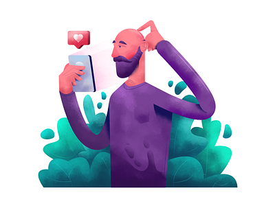 Confused guy adobe illustrator affinity designer art texture bright color combinations character design character exploring characterdesign flat illustration lifestyle minimal clean design mobile tablet illustrations user interface ui vector illustration