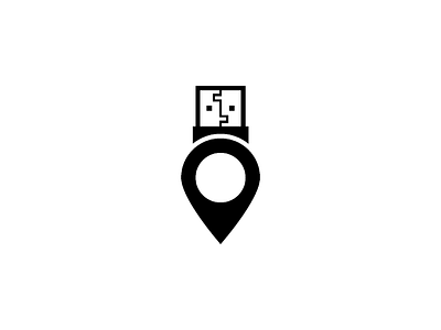 Electronic Place art branding electronic eye catching graphic design illustration internet location logo logo awesome logo design map minimal place simple store technology usb usb logo web