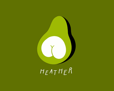 Heather avocado butt design doodle funny illo illustration lol sketch