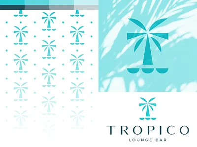 Tropico bar branding clean design geometric letter t logo mark minimal modern palm tropico ui waves