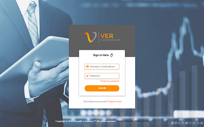 Versatile Commerce Login Page