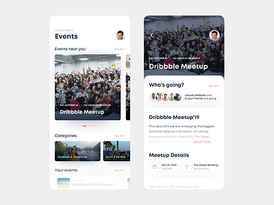Meetup Mobile App app dashboard info ios meet up meeting app meetings meetup meetups mobile news white
