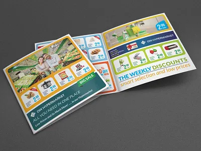 Supermarket Bi Fold Catalog Brochure Template catalog catalogue cosmetics design discount drink drinks editable electronic electronics fashion food fruit indesign makeup market megamarket minimalist minimalistic