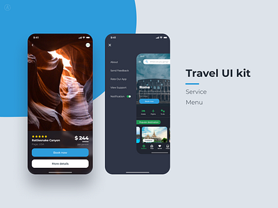 Travel UI kit (pages) app clean inspiration mobile mobile app travel travel app ui ui design ui kit