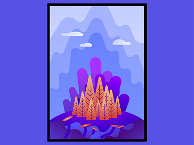 Fantasy vector Illustration digital art fantasy art fantasy vector illustration mountains nature vector vector illustration
