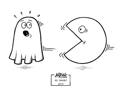 22. Ghost - Marker sketch arcade cartoon inktober inktober 2019 marker sketch pacman