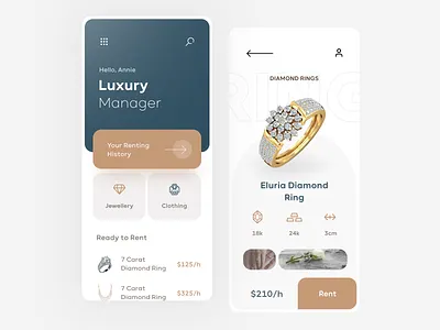Luxury Manager Mobile App app clean design flat luxury mobile ui ux