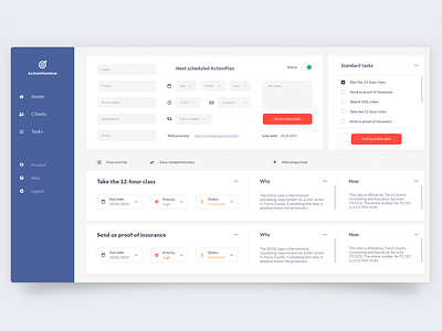 Task Management UI app design appointment blue business clean creative dashboard design flat interface design minimalist professional project management schedule task list task manager ui user interaction user interface ux website design