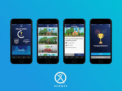 Newmee app app design design fitness app illustration ixd ui uiux