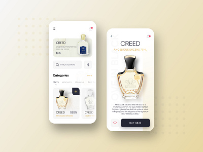 Perfume shopping app app clean color concept design ios ios design minimal mobile perfume store ui uiux