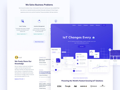 Leverege Website Design clean design iot iot development landing page purple ui ux website