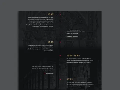 Historic Timeline cultural dark theme dark ui education education website historical history ireland timeline tourism web design