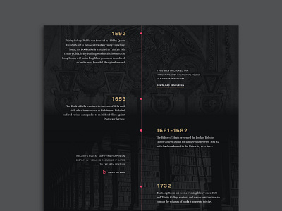 Historic Timeline cultural dark theme dark ui education education website historical history ireland timeline tourism web design