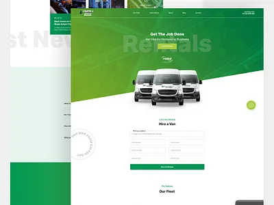 RSV Rentals automotive carwebsite clean design green madebyswish modern rentalwebsite ui ux van vanrentals vehicle web design website
