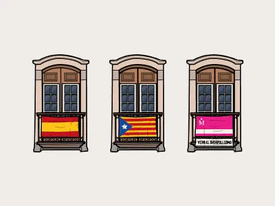Balconies of Barcelona balcony illustration lavidamoderna moderdonia spain vector windows
