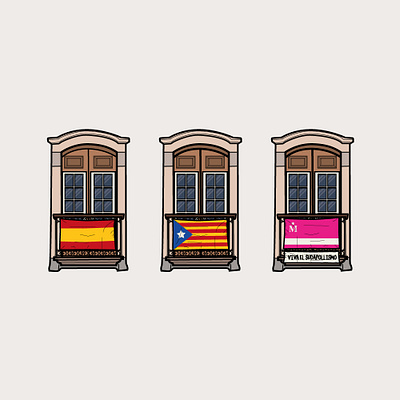 Balconies of Barcelona balcony illustration lavidamoderna moderdonia spain vector windows