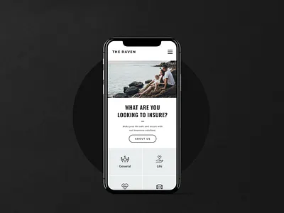 Homepage Mobile clean homepage insurance minimal mobile mobile ui mockup outline ux