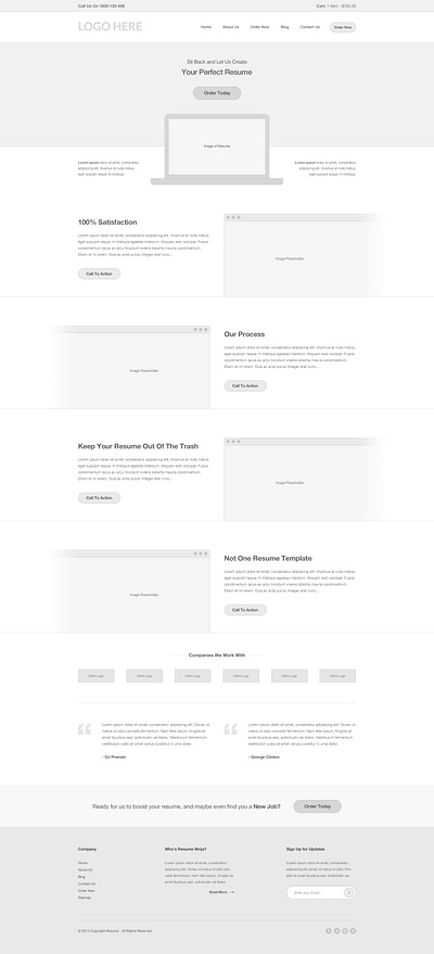 Order Landing Page - UX landing page order landing order landing page ux paper sketch ux wireframe