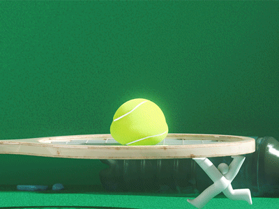 Wimbledon Characters 2 3d 4d animated animation ball bounce c4d cgi character cinema design gif loop redshift render run runcycle walk walkcycle