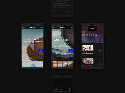 Delood Magazine Blog article black blog branding clean dark dark ui magazine minimal raff hbb ui web