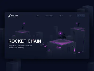 Recket Chain Website illustration branding design game illustration illustrations painter typography ui