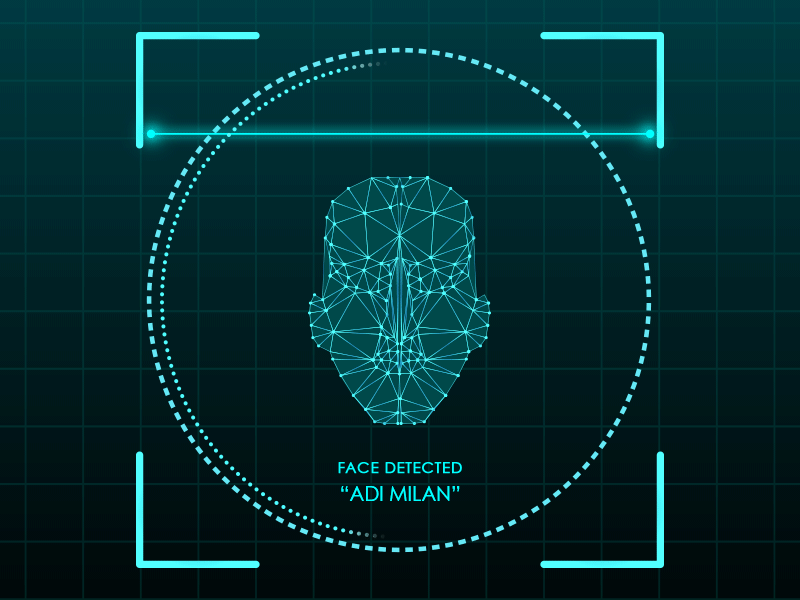 Face Scanner UI GIF adobe photoshop adobe photoshop cc animated gif biometrics face detection fingerprint graphic design photoshop scanner