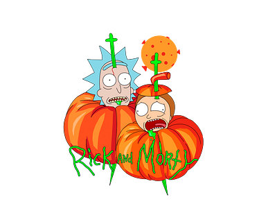 Halloween Rick and Morty artist cartoon character design drawing fan fanart halloween halloween party illustration illustrator morty smith orange photoshop print pumpkin rick and morty rick sanchez rickandmorty show