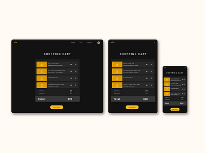 Shopping cart page for FrontEnd30 website / UI design branding cart dark theme discount list list ui shopping shopping cart ui webdesign