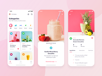 Smoothie recipe app ios mobile app mobile ui ui ux