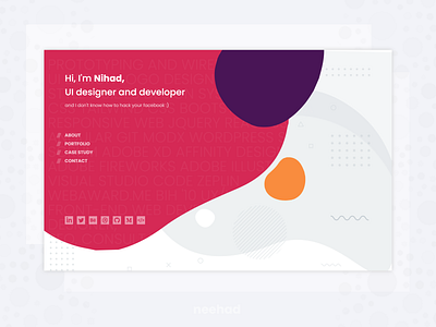Personal website - landing page - concept 2019 adobe xd landing morph neehad.com svg web webdesign